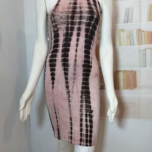 Heart Hips Pink and Black Tie-Dye Mini Dress